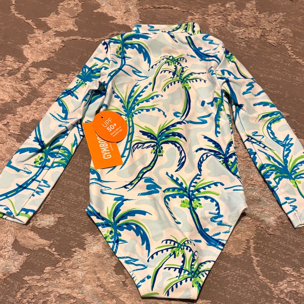 Gymboree High Neck Long Sleeve Tropical Swimsuit